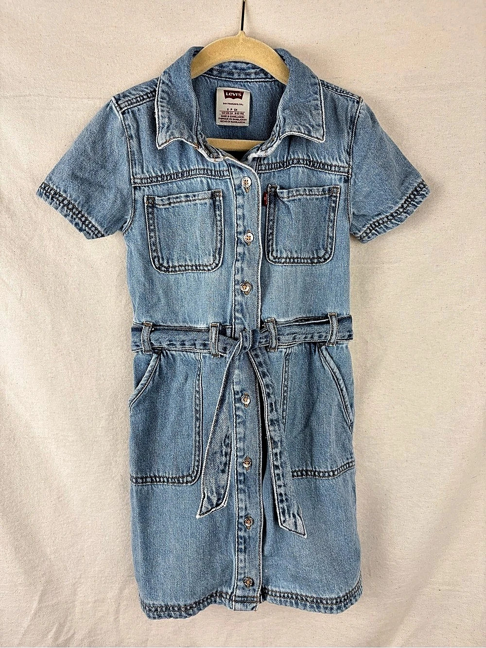 Levi's Girls Denim Shirt Dress Size 8-10 Like New